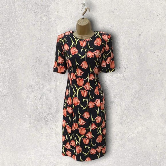 Fink Dresses & Skirts - Vintage Fink Floral Sheath Dress, Size 10